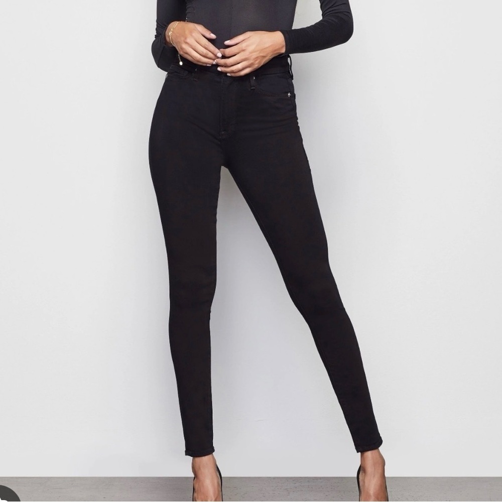 Good American Good Waist High Rise Skinny Jeans Black
